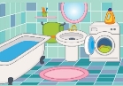 Cartoon bathroom interior Royalty Free Vector Image